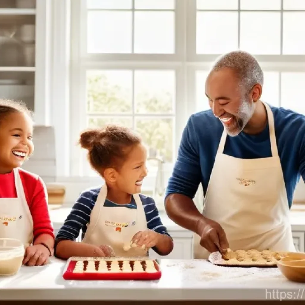 행복한 가족을 위한 활동 - A joyful family of four, including a mother, father, and two children (a boy aged 8 and a girl aged ...