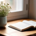 행복을 위한 자기 사랑의 실천 - **Prompt:** A serene and cozy scene depicting a young woman (age 20s-30s, wearing comfortable lounge...