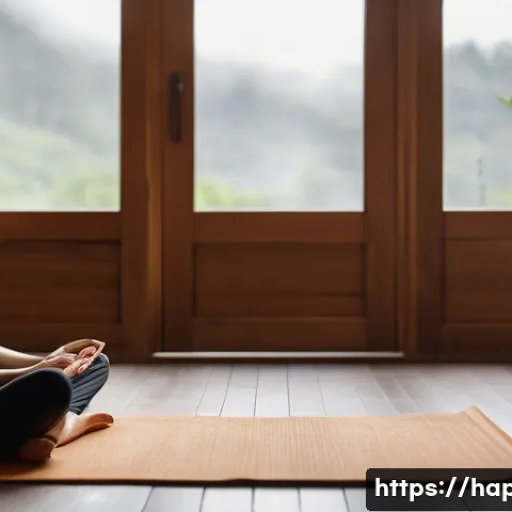 행복을 위한 변화의 시작 - A serene and calming indoor scene. A person in their late 20s or early 30s, wearing comfortable, mod...