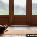 행복을 위한 변화의 시작 - A serene and calming indoor scene. A person in their late 20s or early 30s, wearing comfortable, mod...